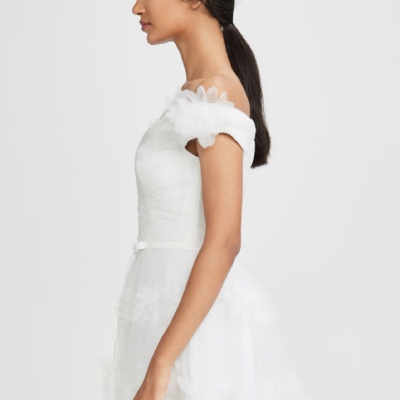 Marchesa Notte Tulle Tea Length Gown - Picture 4 of 7